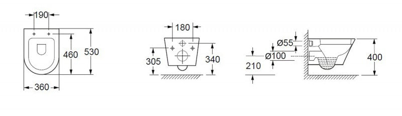 WC pendurado sem flange 1088R