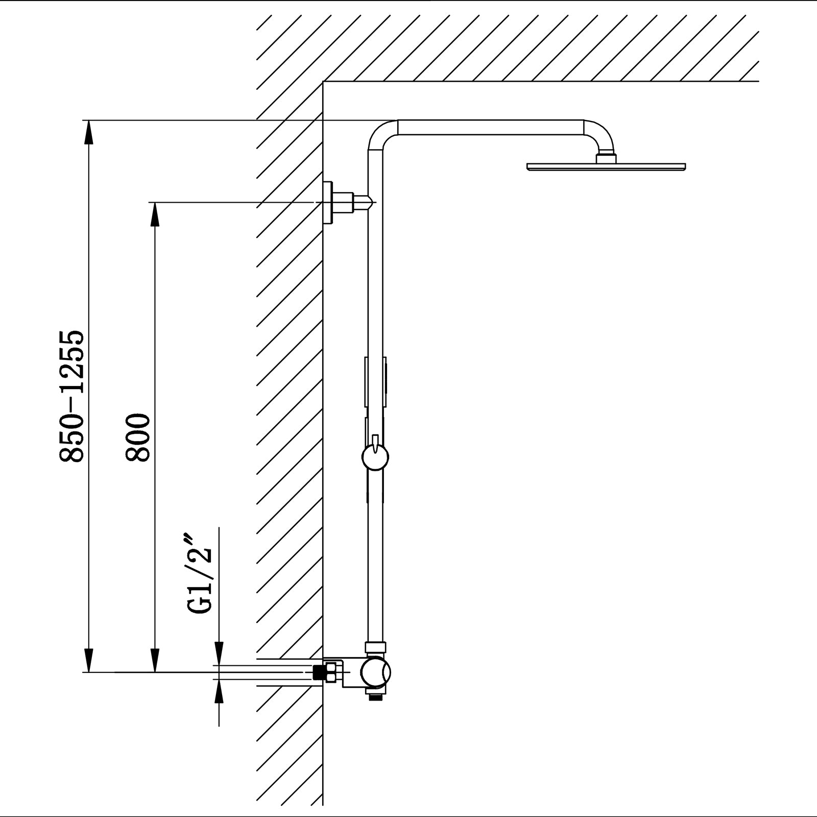 Coluna de duche de design termostática 8221 BASIC