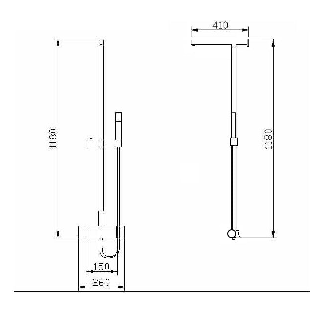 Sistema de duche de design Termostato 8821C Basic