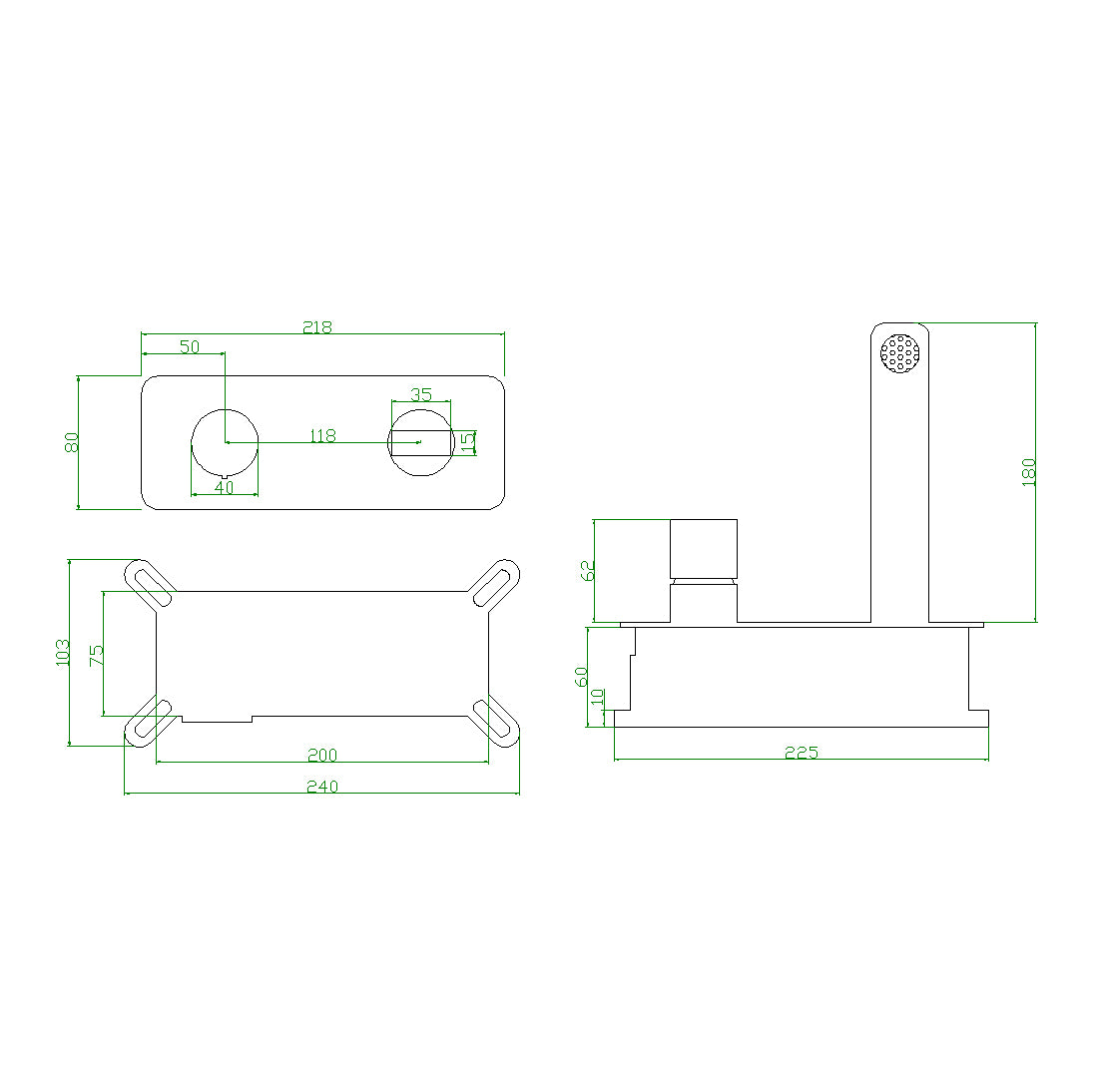 torneira misturadora de 2 furos de parede 9908C