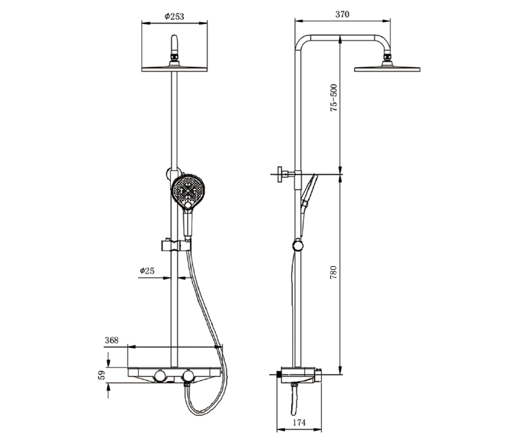 Sistema de duche Termostato BS371