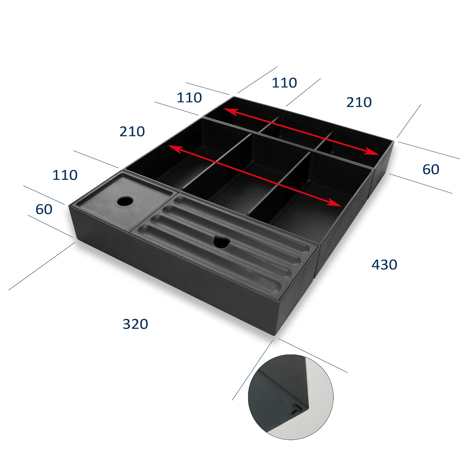 Inserção de gaveta Inserção de cosméticos COMBI