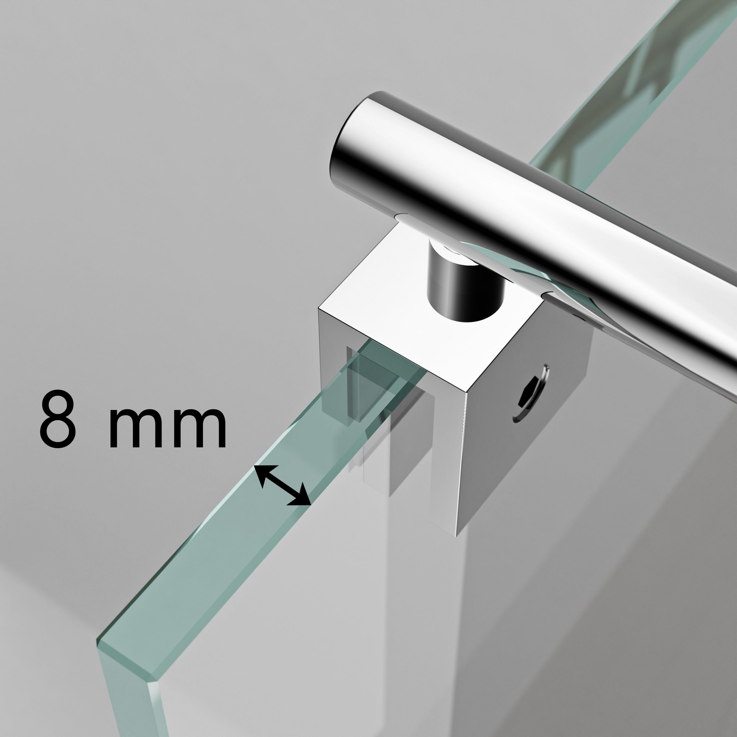 Divisória de duche EX101 - vidro genuíno NANO de 8 mm - disponível em diferentes tamanhos