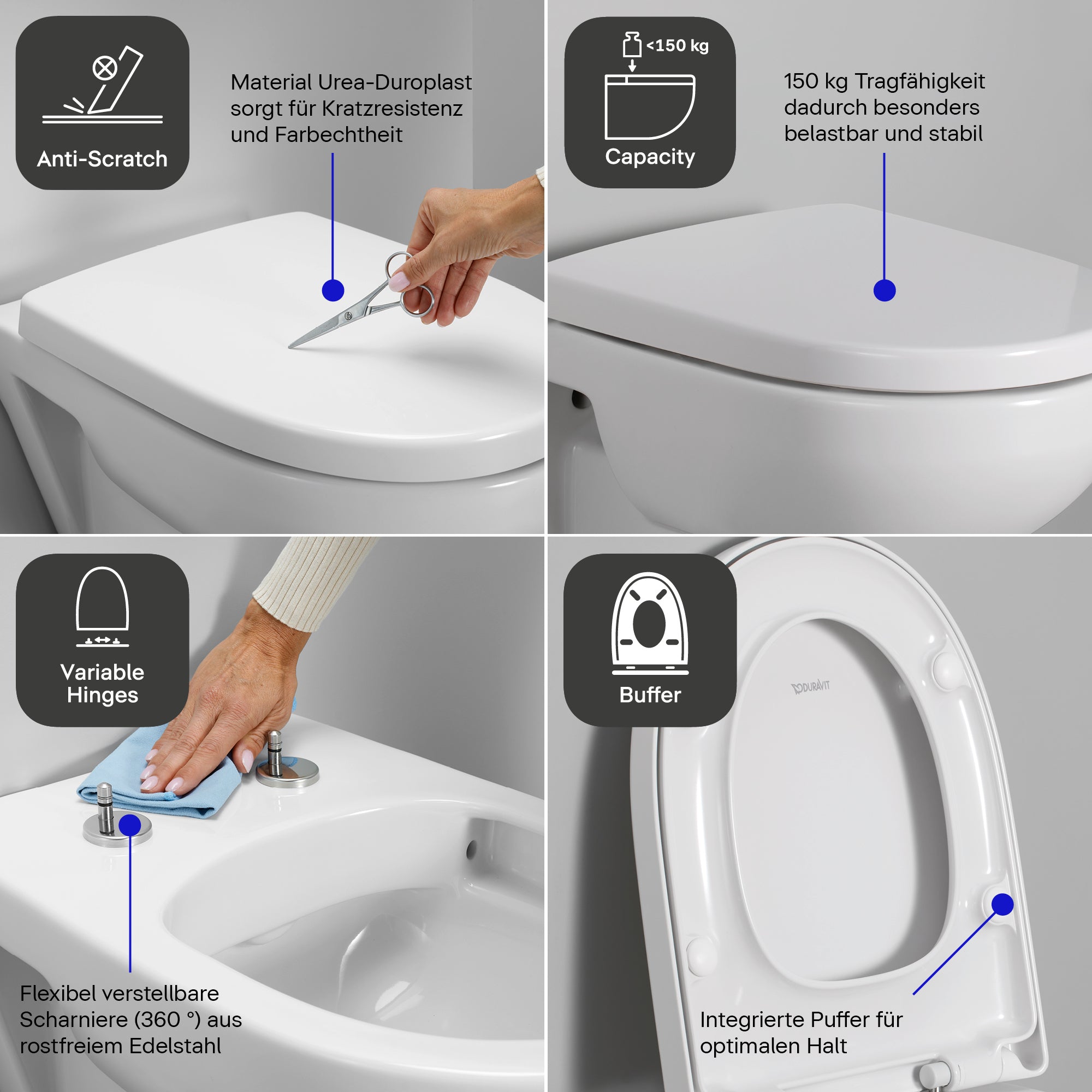 Duravit Univavo Assento de sanita universal com mecanismo de fecho suave, oval