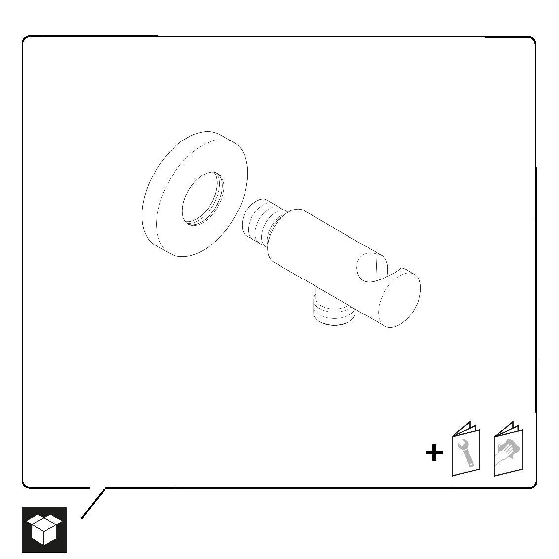 Duravit Universal curva de parede com suporte para chuveiro