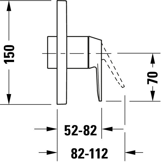 Misturadora monocomando de duche encastrável Duravit Manhattan