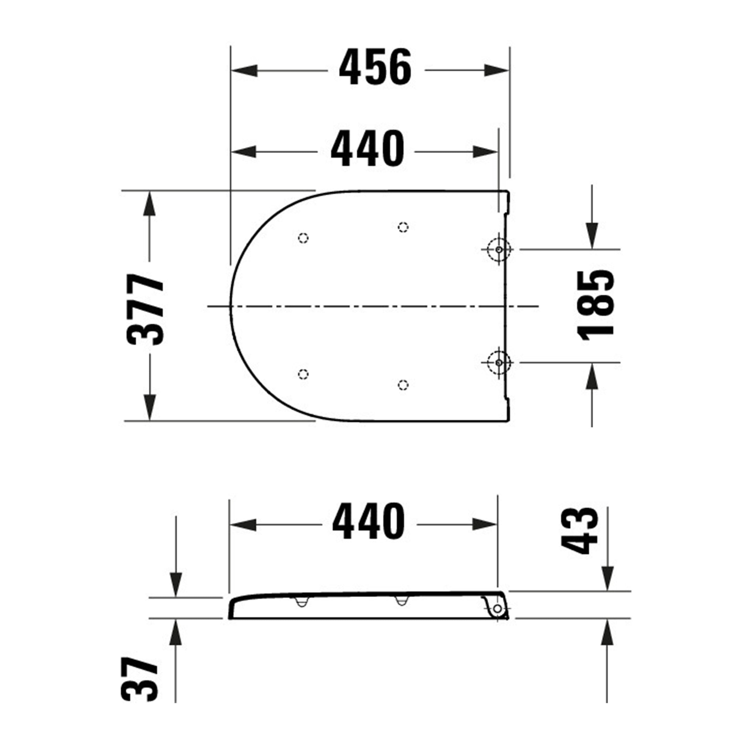 Assento sanitário universal Duravit Univavo com fechamento suave, redondo