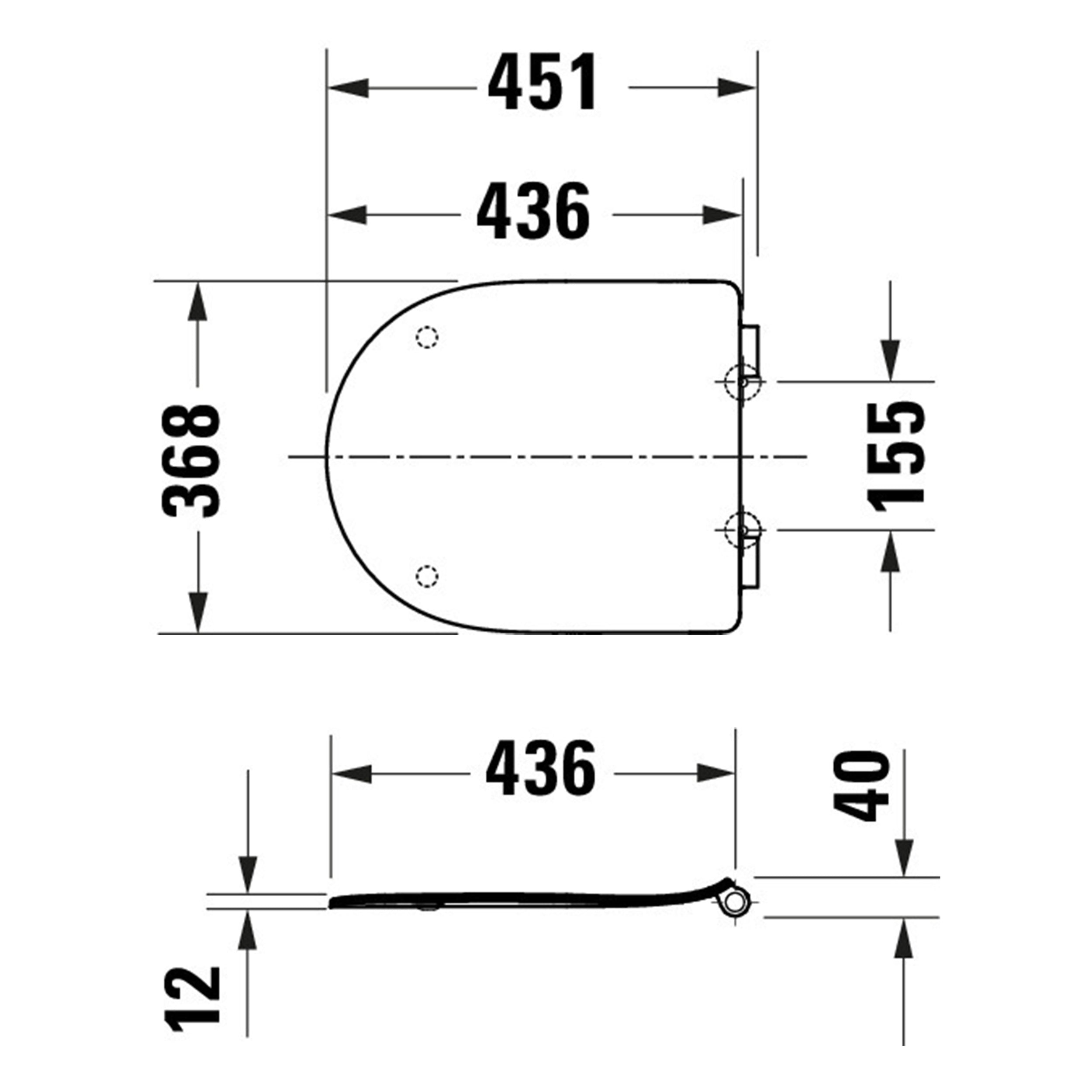 Assento de WC Universal Duravit Univavo com fechamento suave, redondo