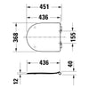 Assento de WC Universal Duravit Univavo com fechamento suave, redondo