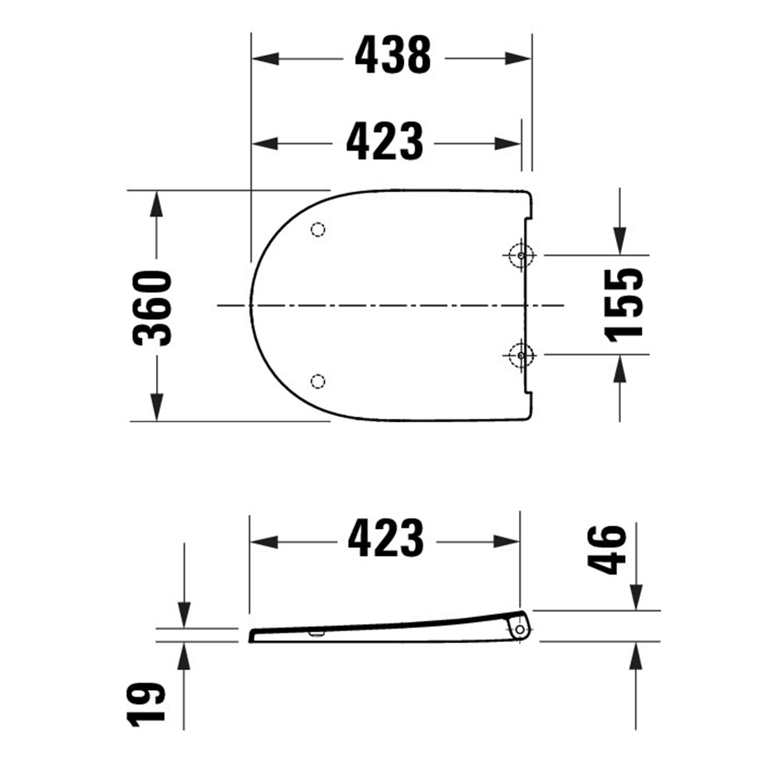 Assento sanitário universal Duravit Univavo com fechamento suave, oval
