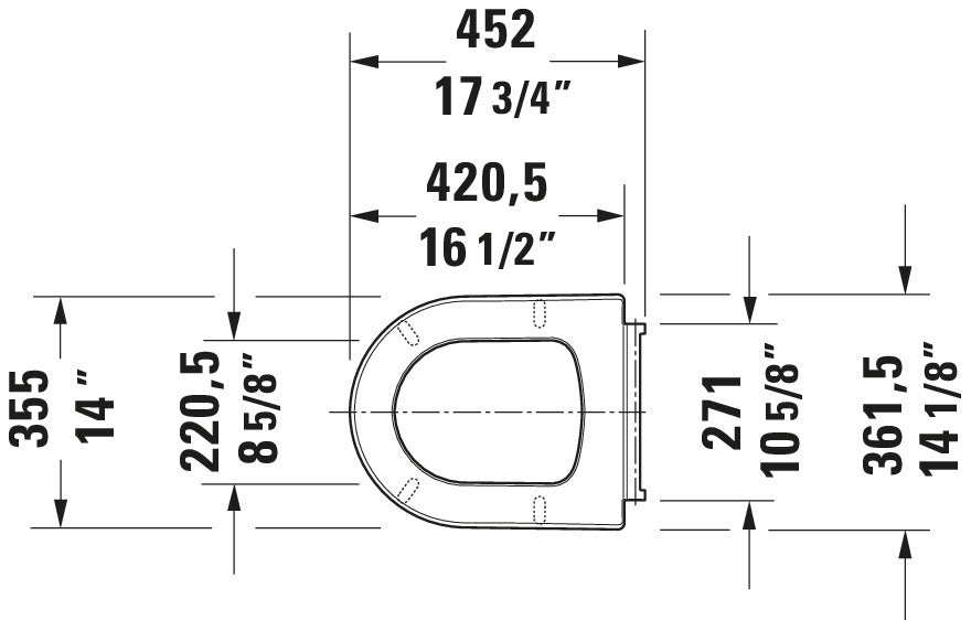 Assento sanitário universal Duravit com fechamento suave para ME by Starck