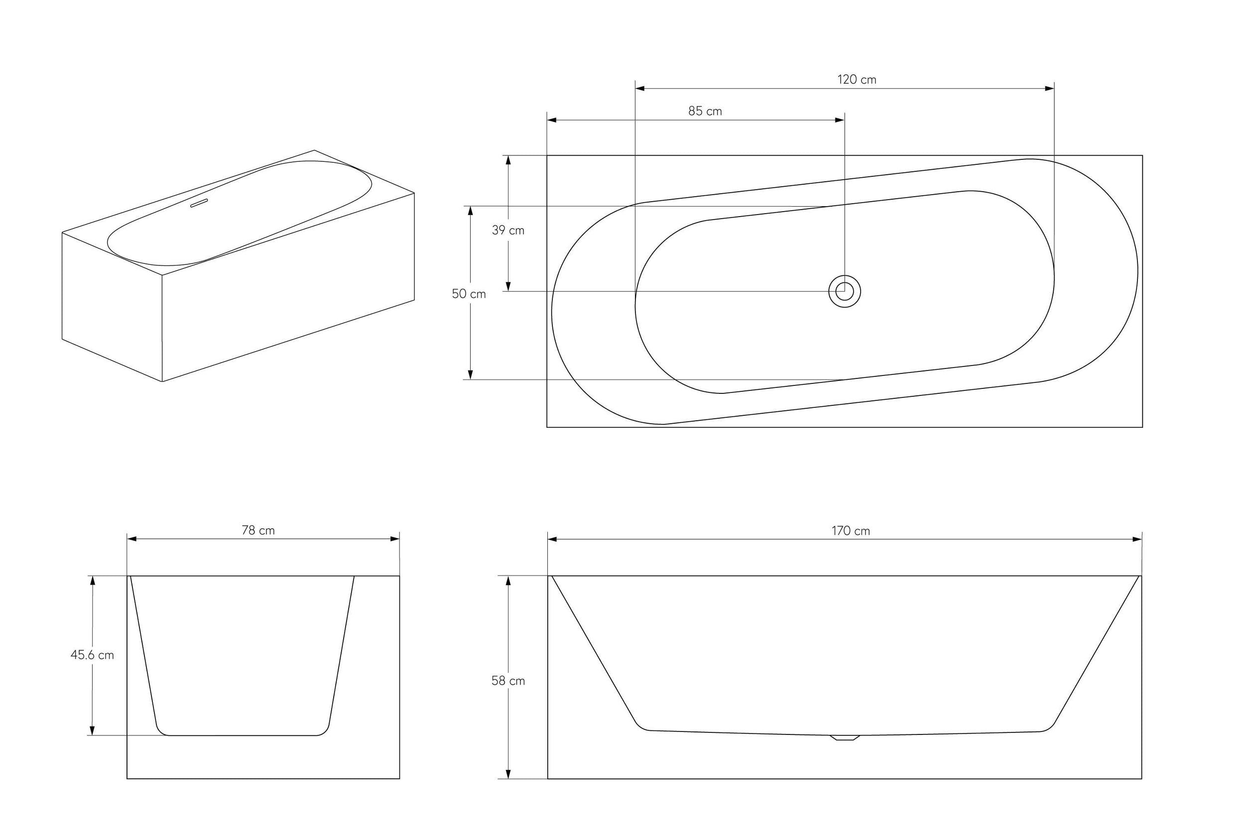 Banheira independente ONDA