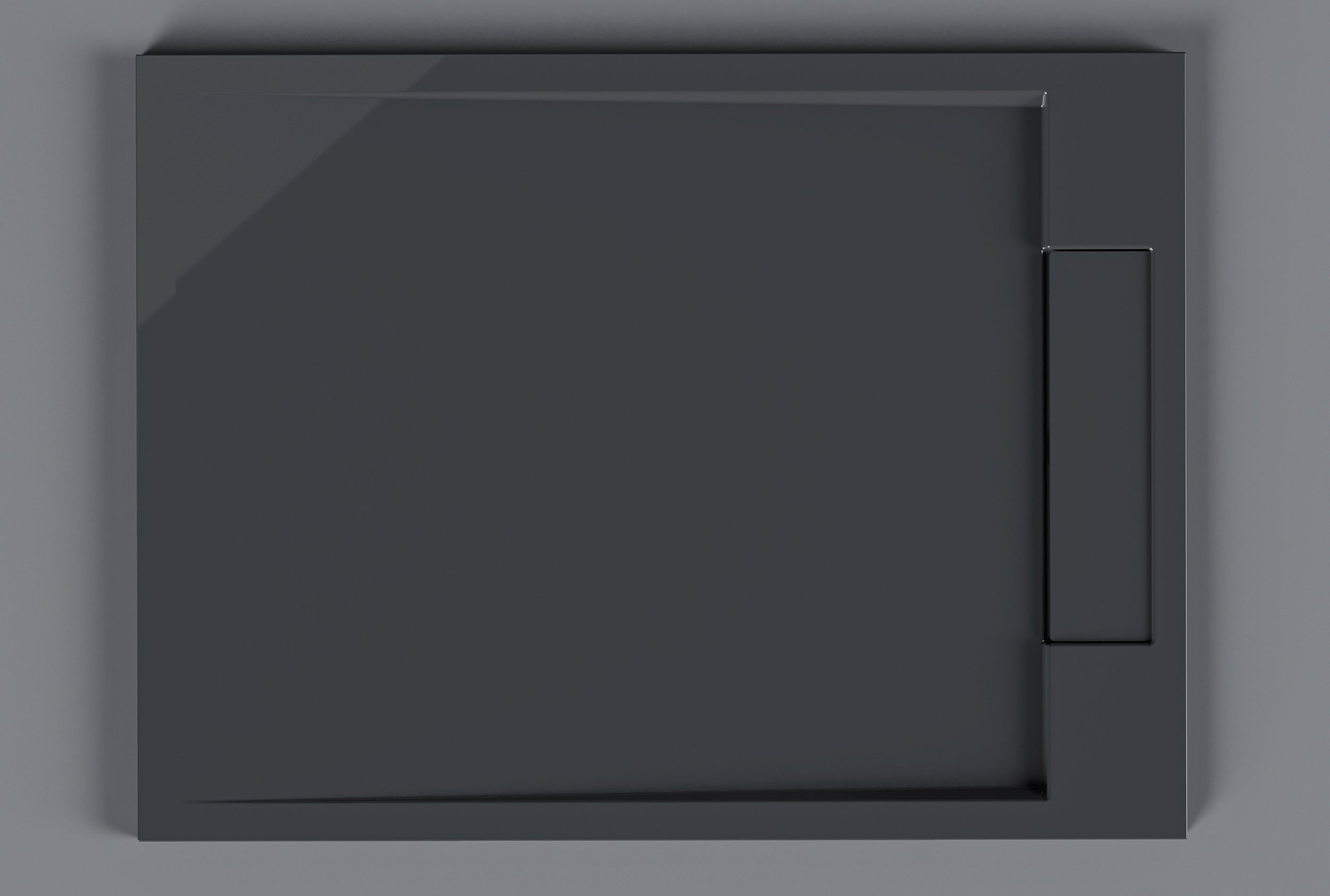 Bandeja de duche em mineral fundido (pedra sólida) M2290CG / PB3085GG - 120 x 90 x 3,5 cm - cinzento brilhante