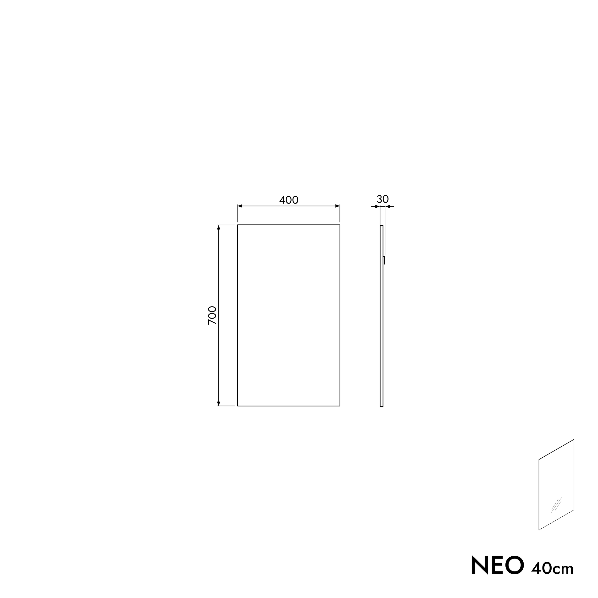 Conjunto de móveis de banheiro para lavabo TIM 40 cm com lavatório