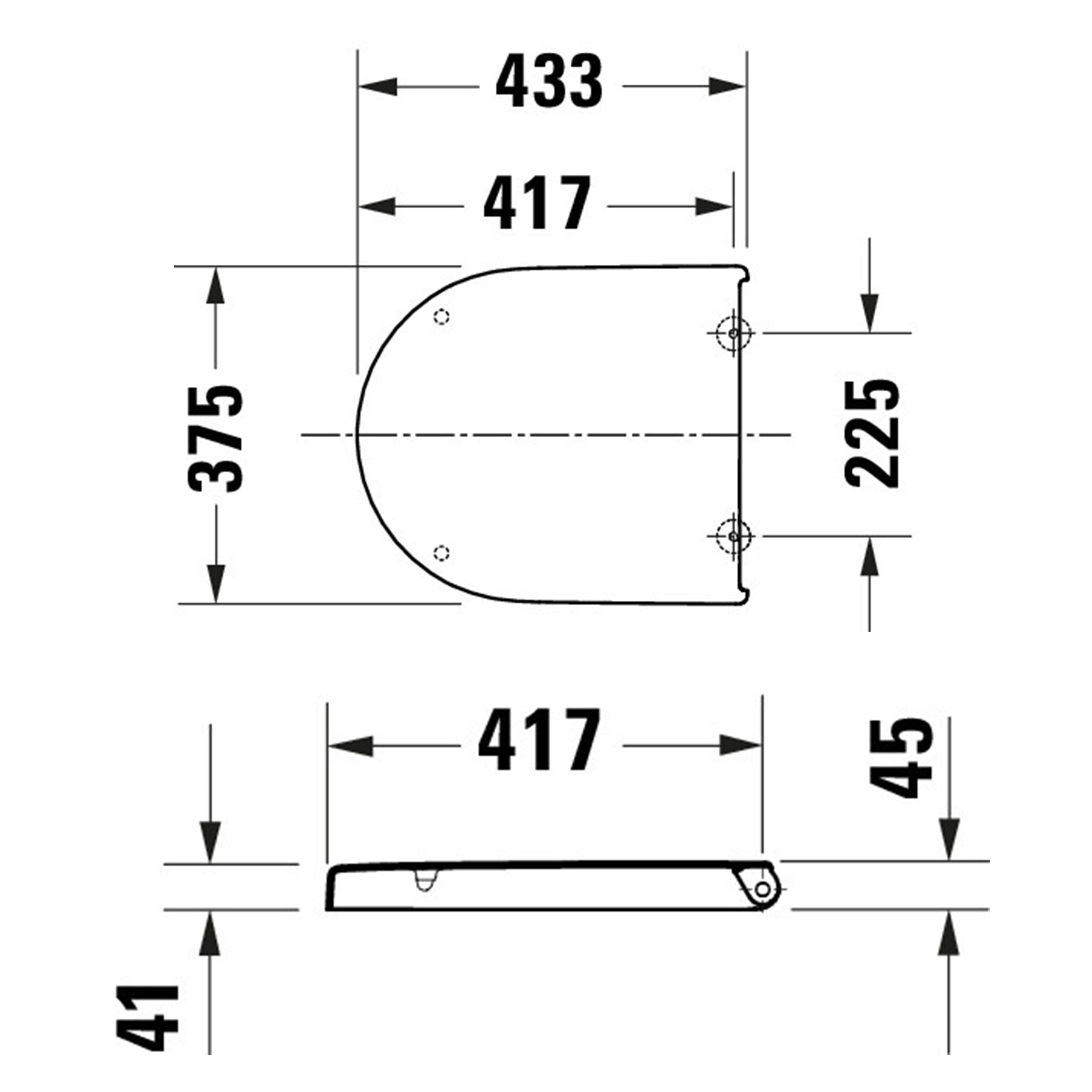 Duravit Univavo assento sanitário universal com fechamento suave, redondo