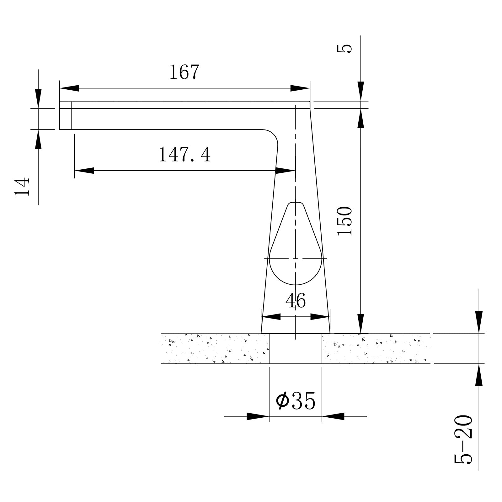 Torneira de lavatório de design em cascata NT7320