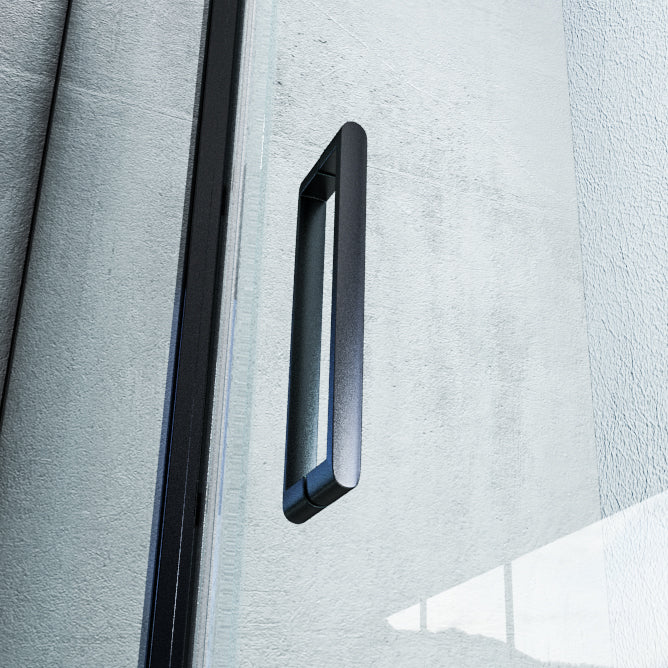 Cabine de duche de canto - vidro nano de 6mm EX416S Preto - 90 x 90 x 195 cm