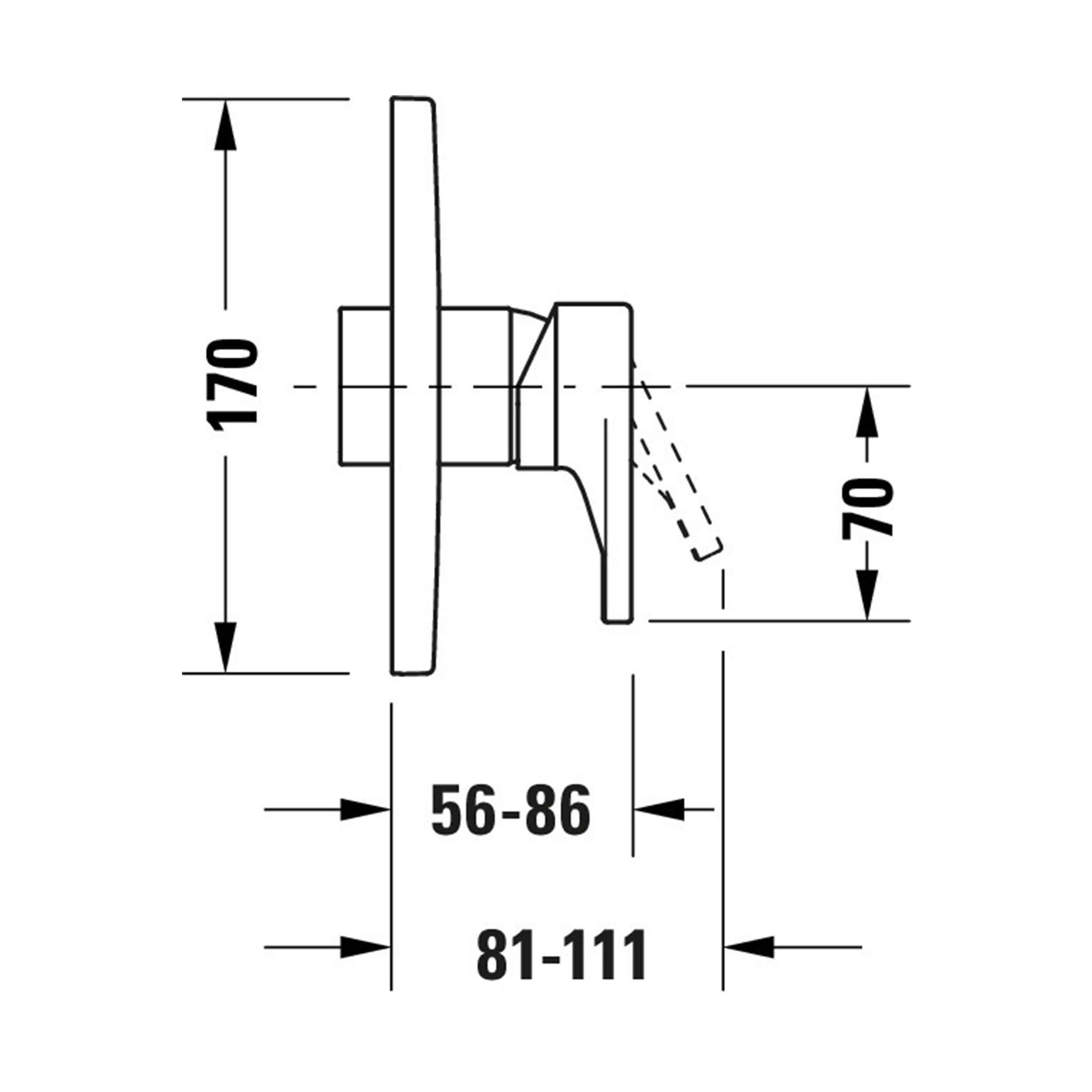 Misturadora de duche encastrável Duravit Tulum com cabeça de chuveiro