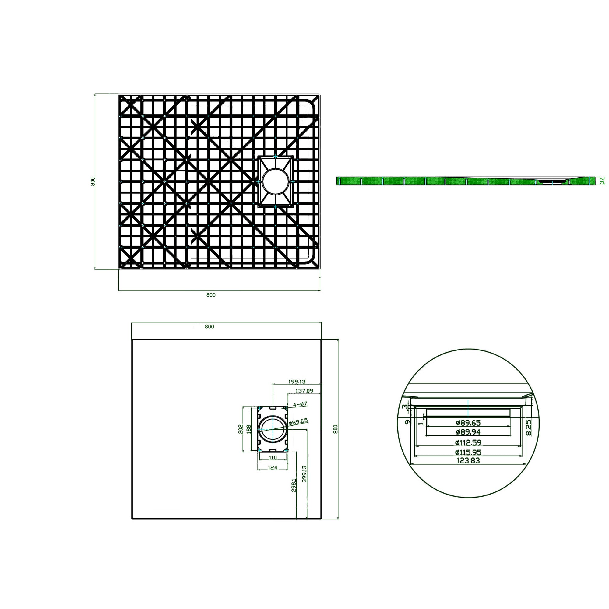 Base de duche Banheira de duche Série GT