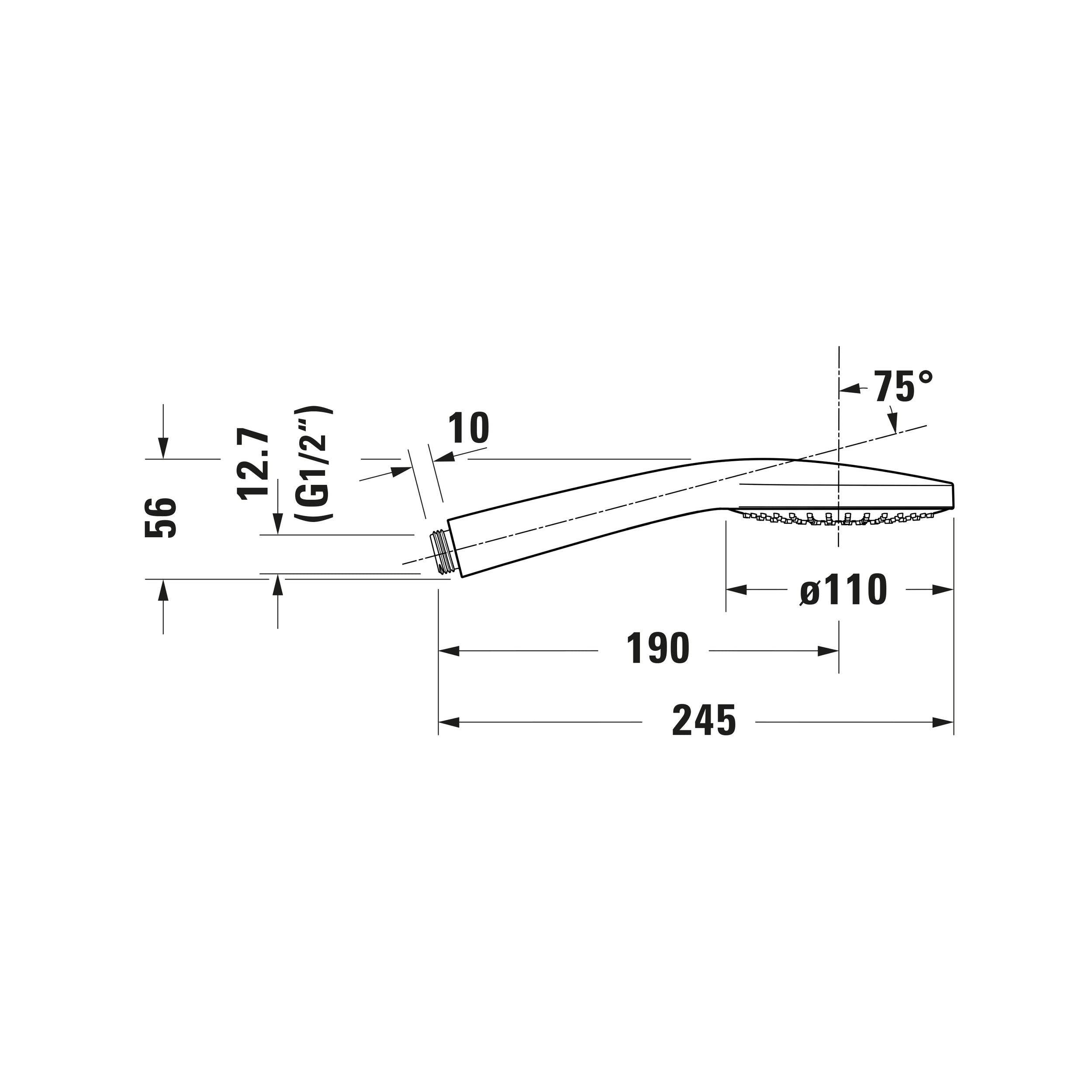 Duravit Tulum misturadora de duche embutida com chuveiro de chuva