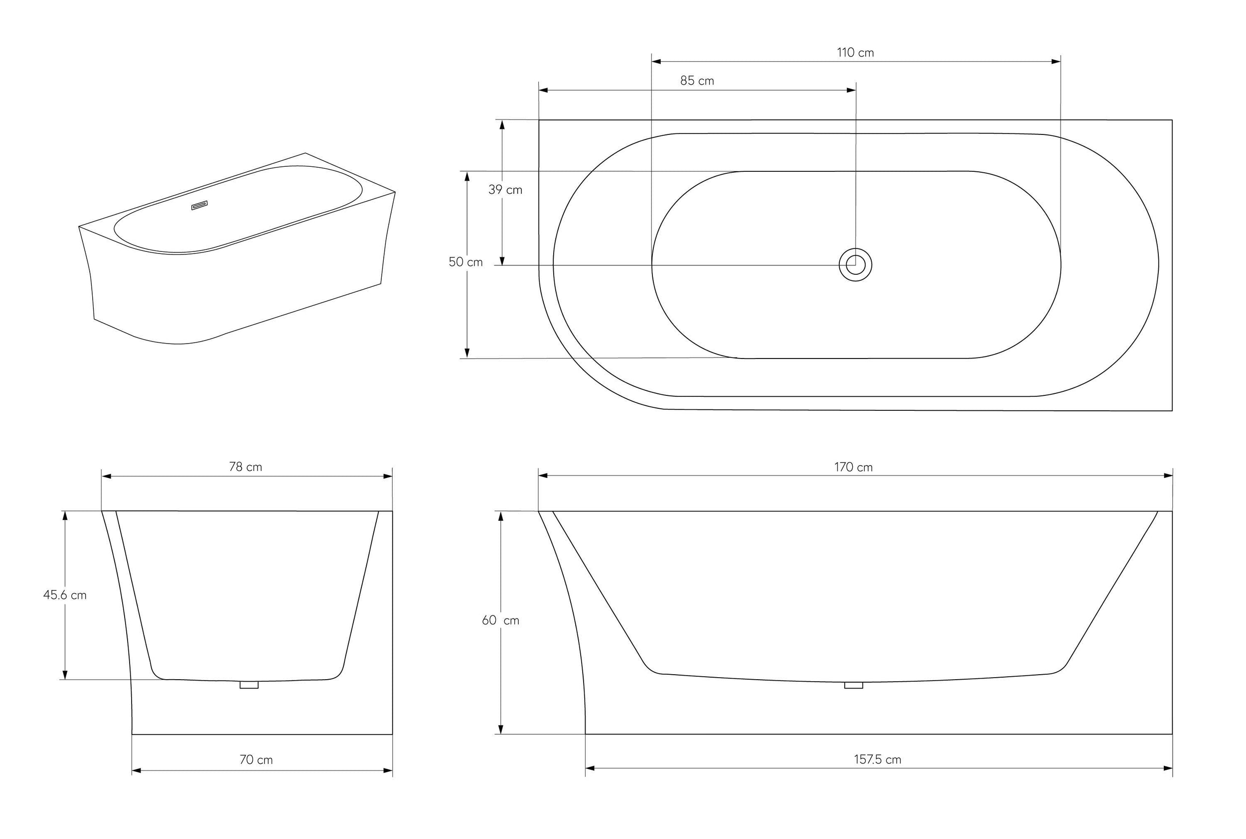 Banheira de canto NOVA CORNER
