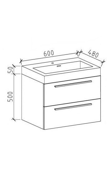 Conjunto de móveis de casa de banho M600 em carvalho caiado