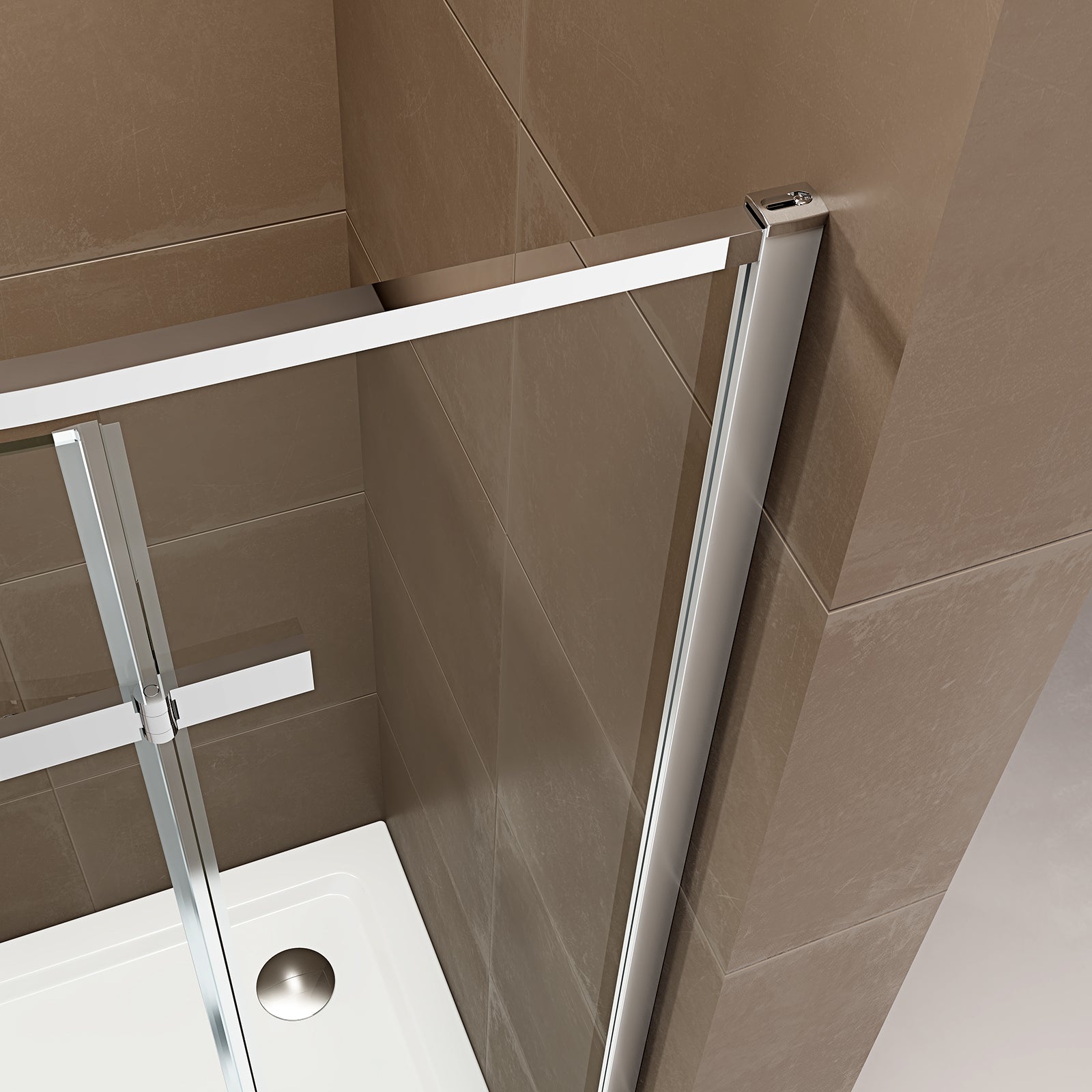 Cabine de duche redonda EX406A com duas portas pivotantes