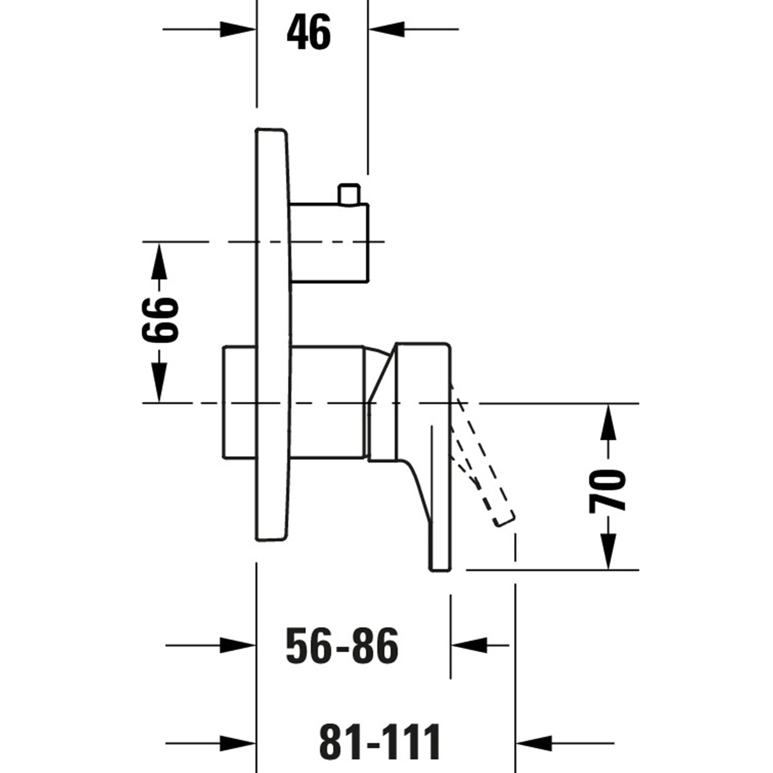 Duravit Tulum misturadora de duche embutida com chuveiro de chuva