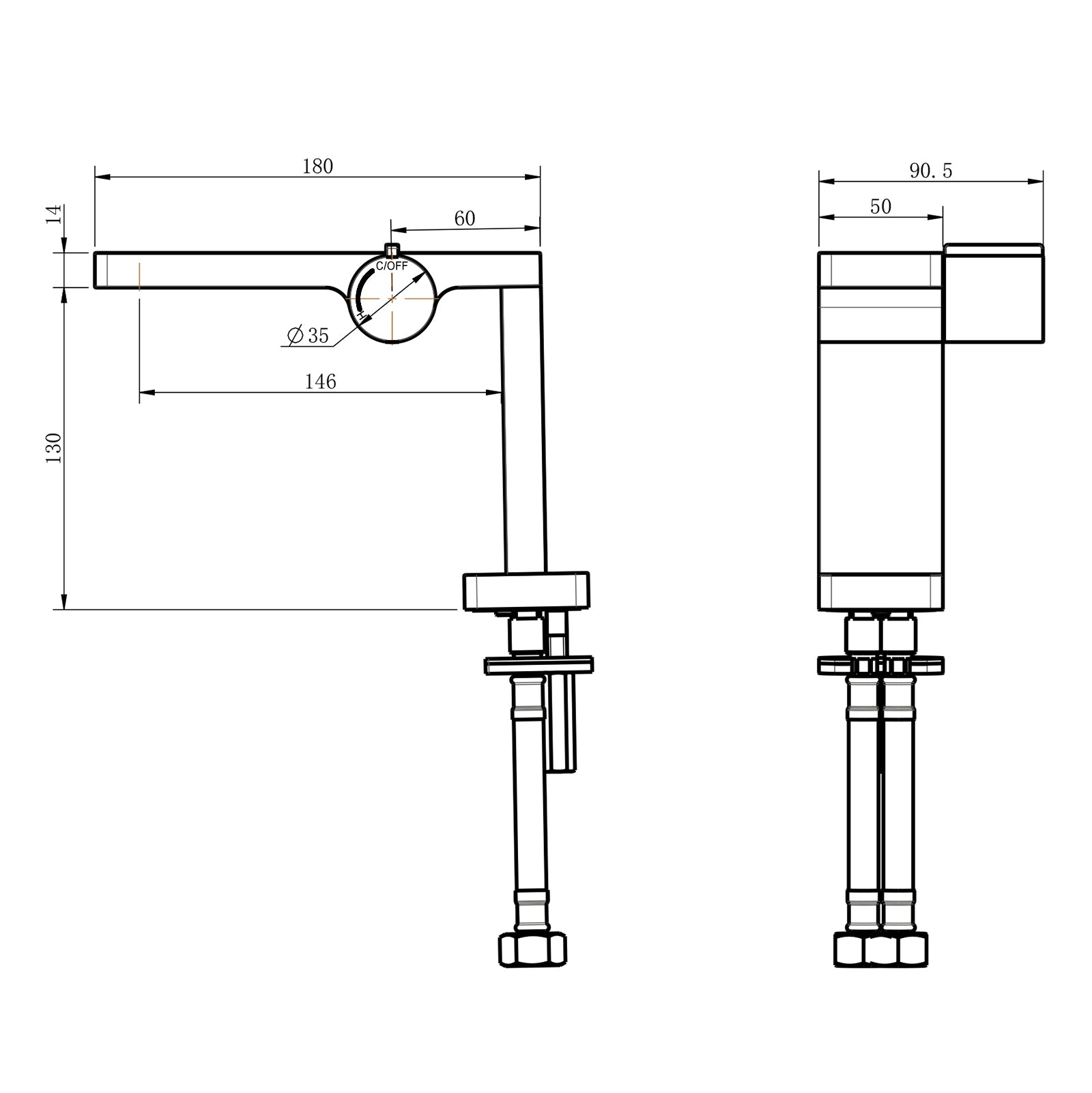 Misturadora de lavatório de design Torneira de casa de banho NT3110G