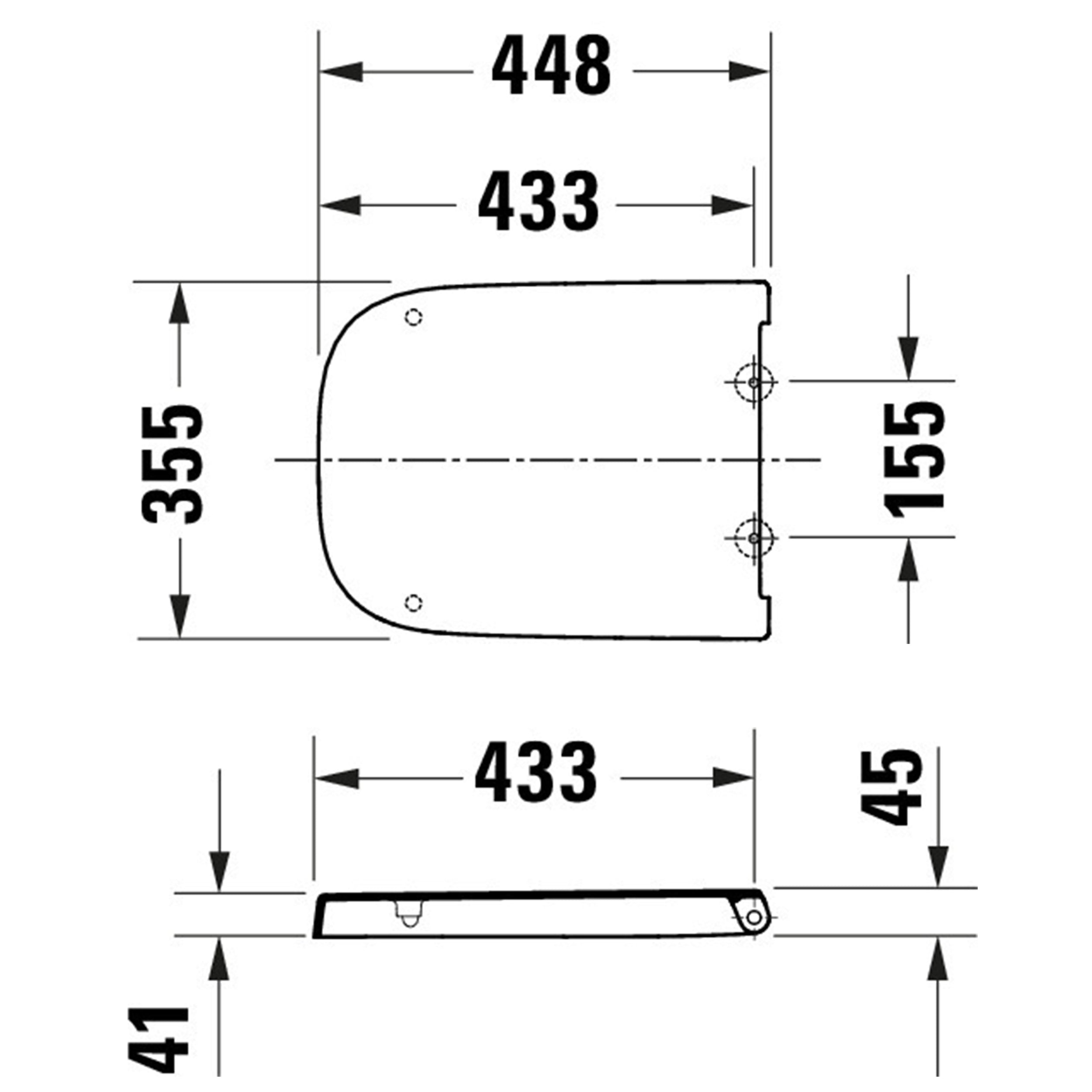 Duravit Univavo assento de sanita universal com fecho suave, quadrado