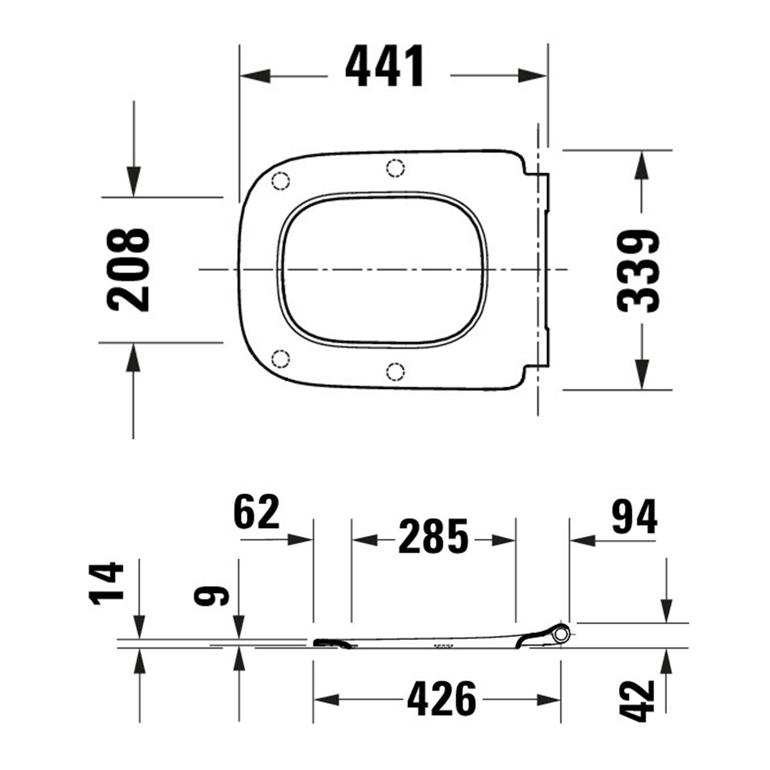 Duravit Univavo assento de sanita universal com fecho suave, quadrado