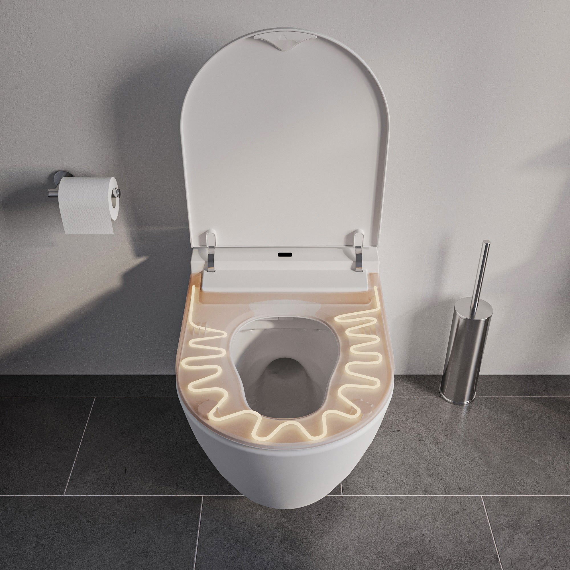 Conjunto completo de sanita com chuveiro higiénico Basic 1104 com elemento de parede Geberit Duofix