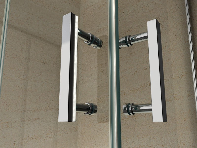 Entrada no canto da cabina de duche EX213 - alçapão - 8 mm Vidro NANO Real - 100 x 100 x 195cm + base de duche