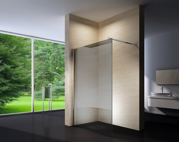 Divisória de duche Walk-In Nano real glass EX101 - vidro cinzento - largura selecionável