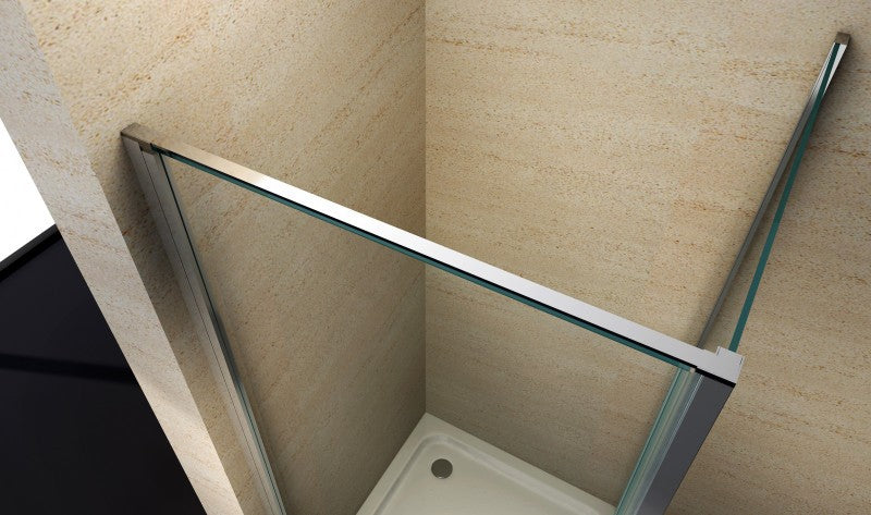 Cabina de duche de canto EX416 - vidro de segurança genuíno de 8 mm - revestimento NANO - 90 x 90 x 195 cm + base de duche