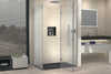 Duche de canto com porta de giro em painel fixo NT403