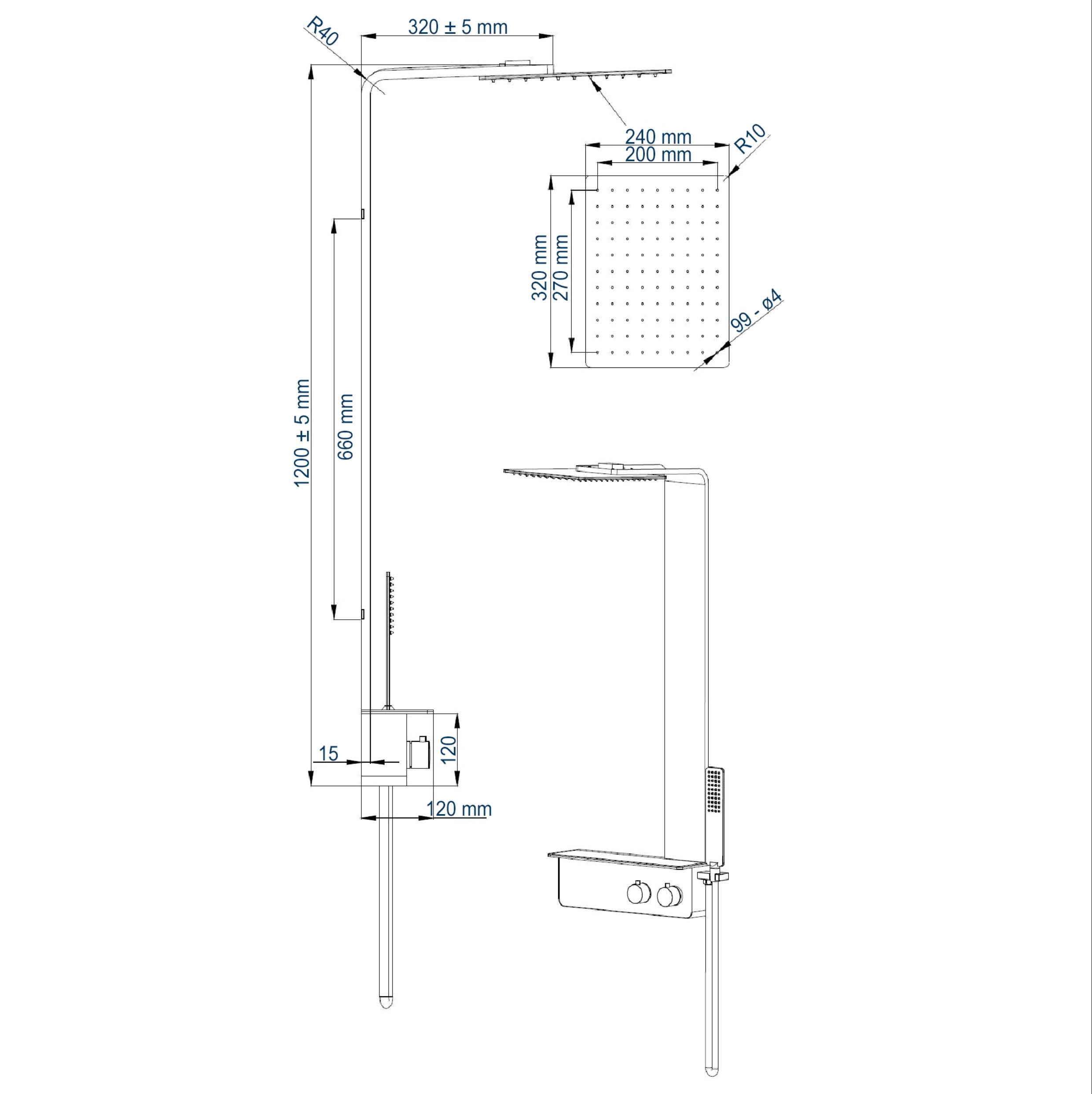 Sistema de duche NT038 Pro