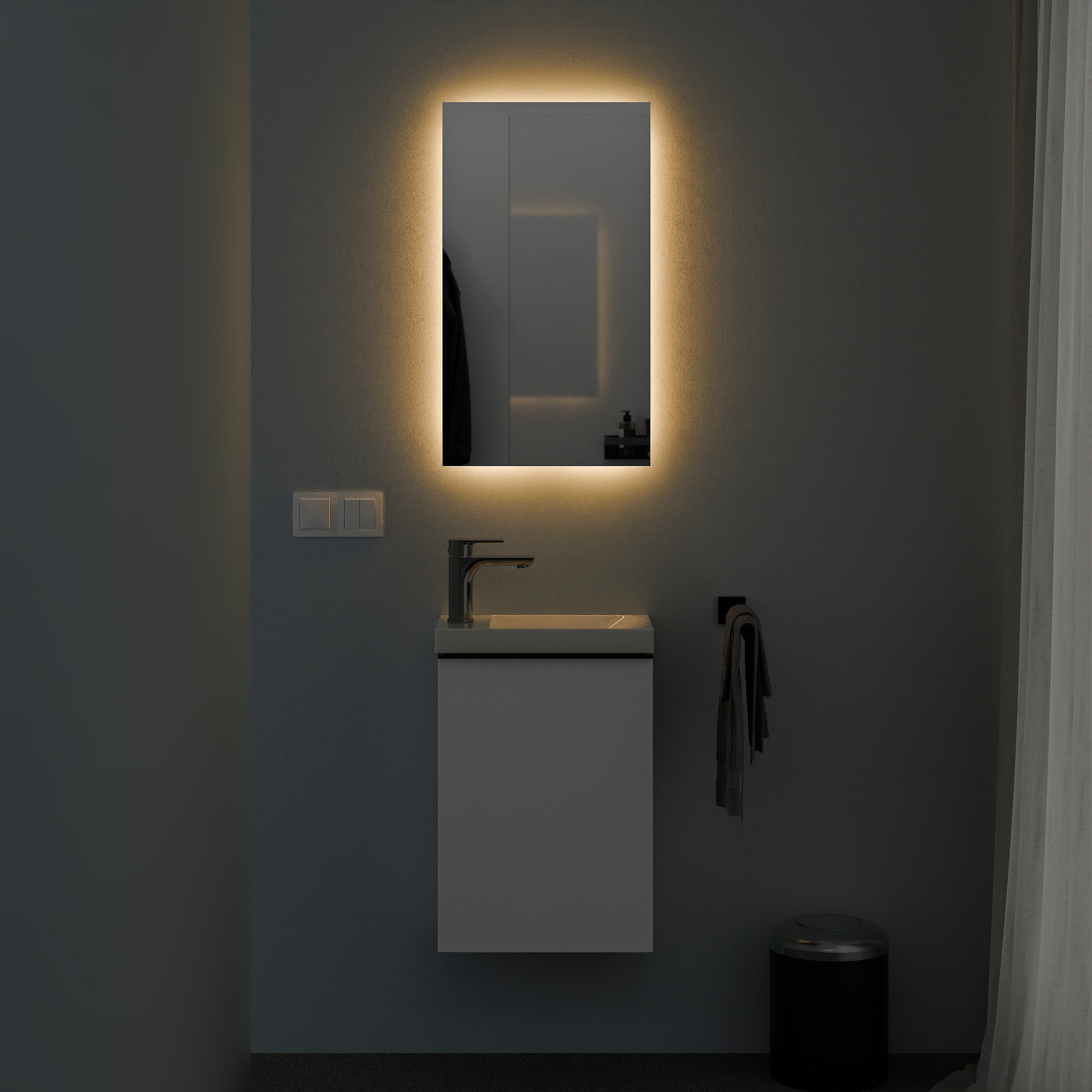 Conjunto de móveis de banheiro para lavabo TIM 40 cm com lavatório