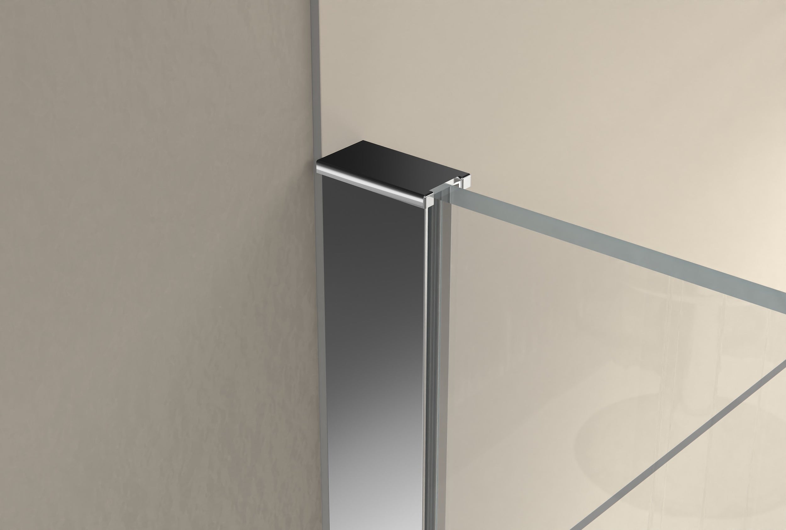Chuveiro de canto com duas portas de giro em campo fixo NT407