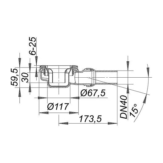 Ralo para base de duche Dallmer ORIO 60 mm altura