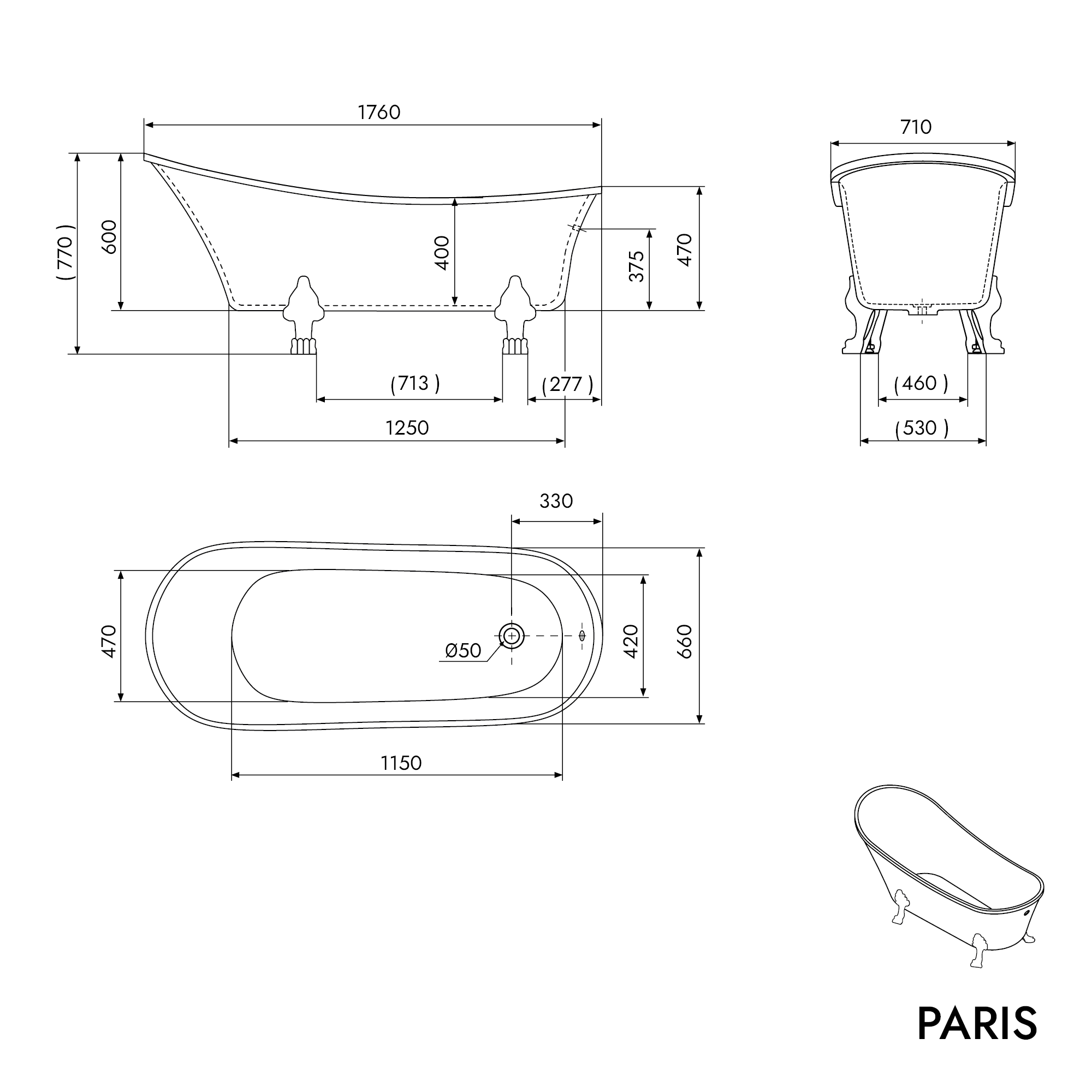 Banheira independente PARIS
