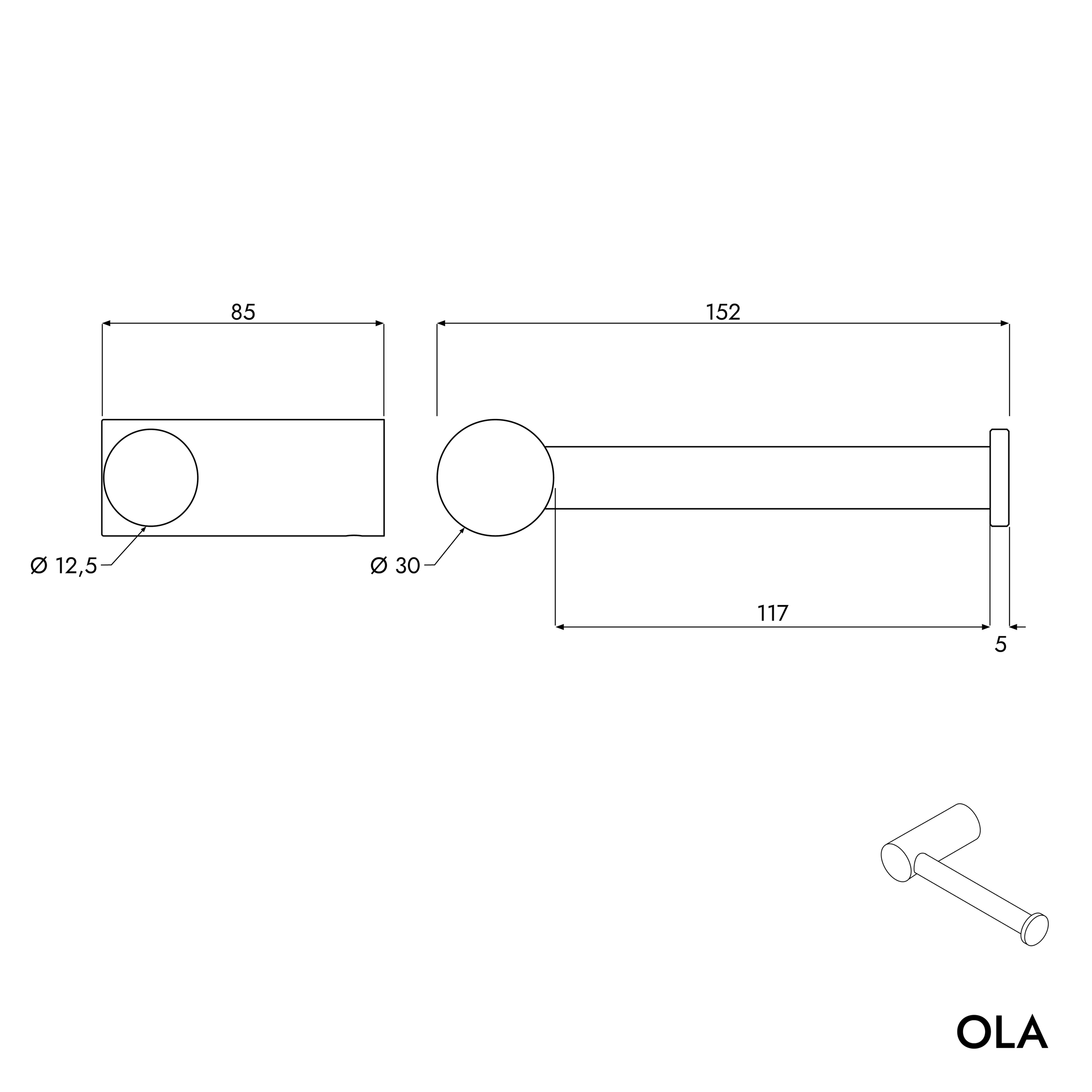 Suporte para rolos de papel OLA