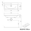 Conjunto de móveis para casa de banho BELDIVO 100 cm com lavatório
