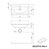 Lavatório Duravit com toucador BELDIVO 80 cm