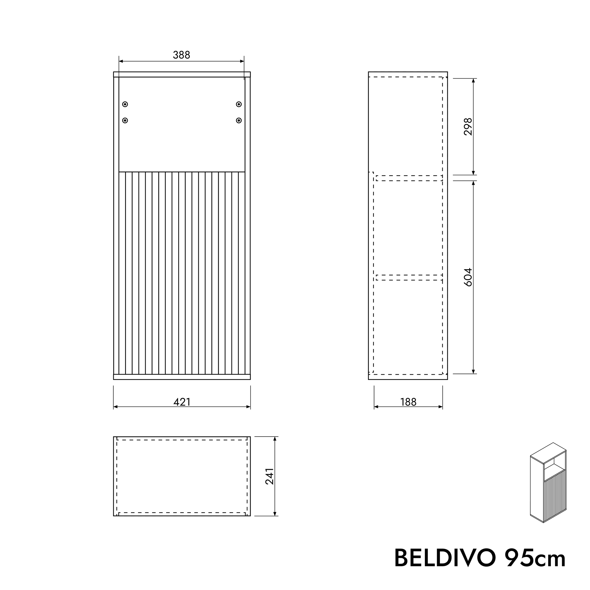 Armário lateral BELDIVO 95 cm
