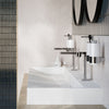Lavatório de bancada / Lavatório de parede BS6001 - branco - mármore fundido - 120cm