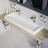 Lavatório de bancada / Lavatório de parede BS6001 - branco - mármore fundido - 120cm