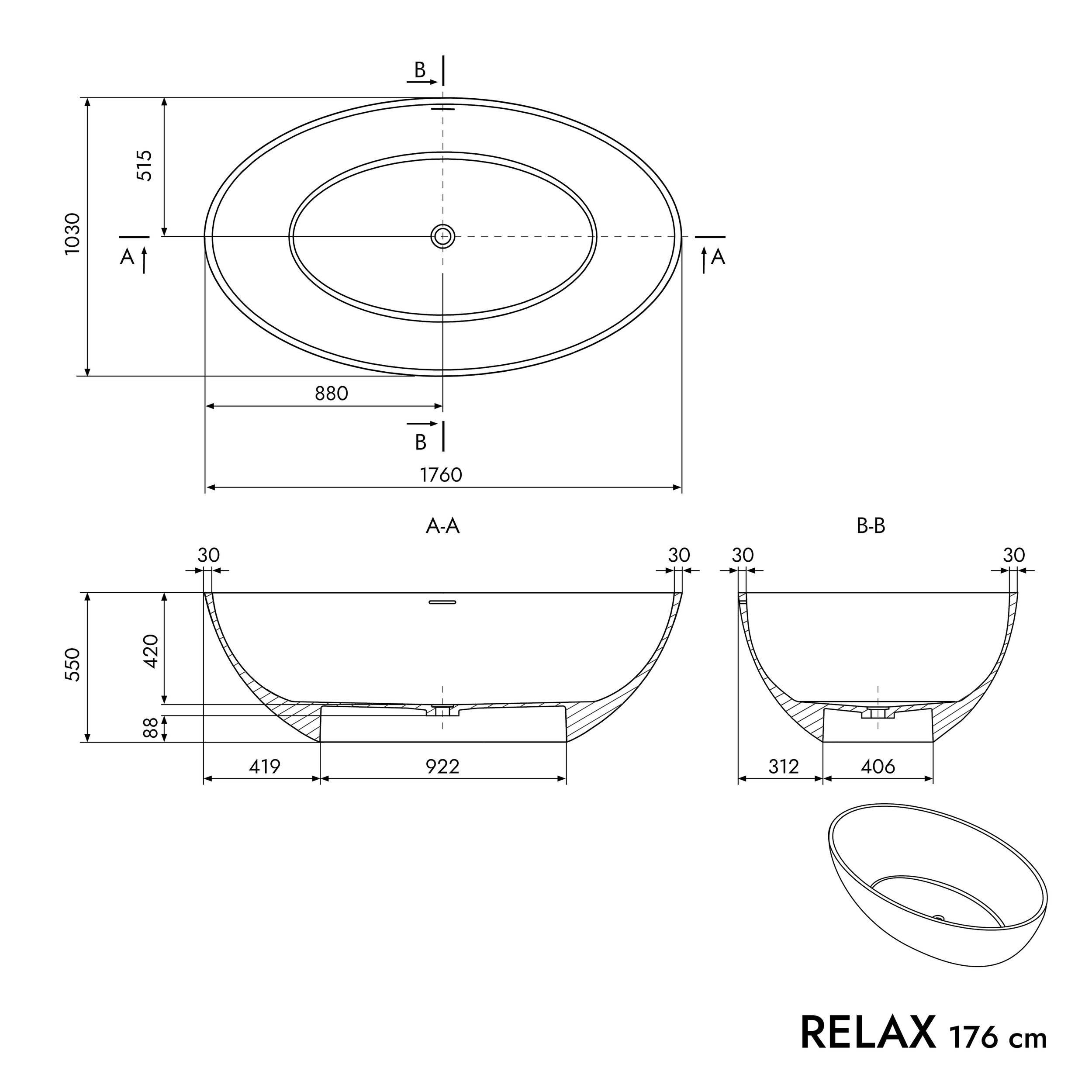 Banheira independente RELAX