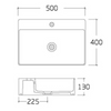 Lavatório de bancada KW8085 em cerâmica sanitária - 50 x 40 x 13 cm - cor opcional