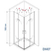 Duche de canto com portas de abrir DX407